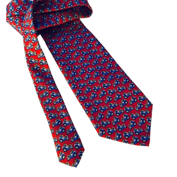 Lauren Ralph Lauren Other - Ralph Lauren Silk Tie Motorcycle Trike Motorcyclist Necktie LRL Red Made in USA
